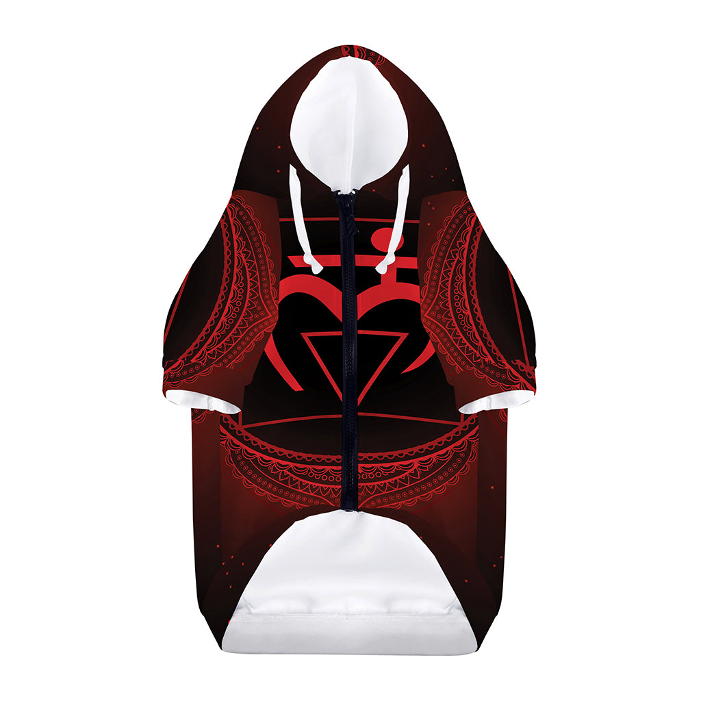 Muladhara Chakra Symbol Print Dog Zip Up Hoodie