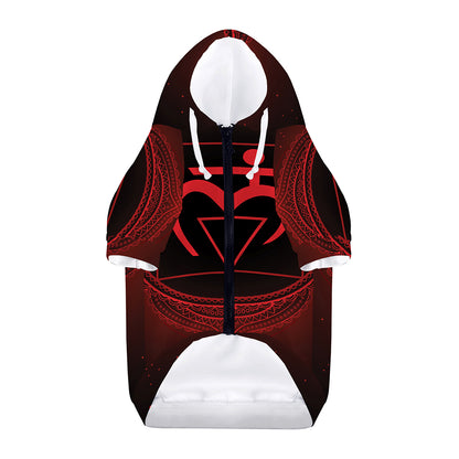 Muladhara Chakra Symbol Print Dog Zip Up Hoodie