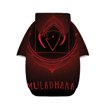 Muladhara Chakra Symbol Print Dog Zip Up Hoodie