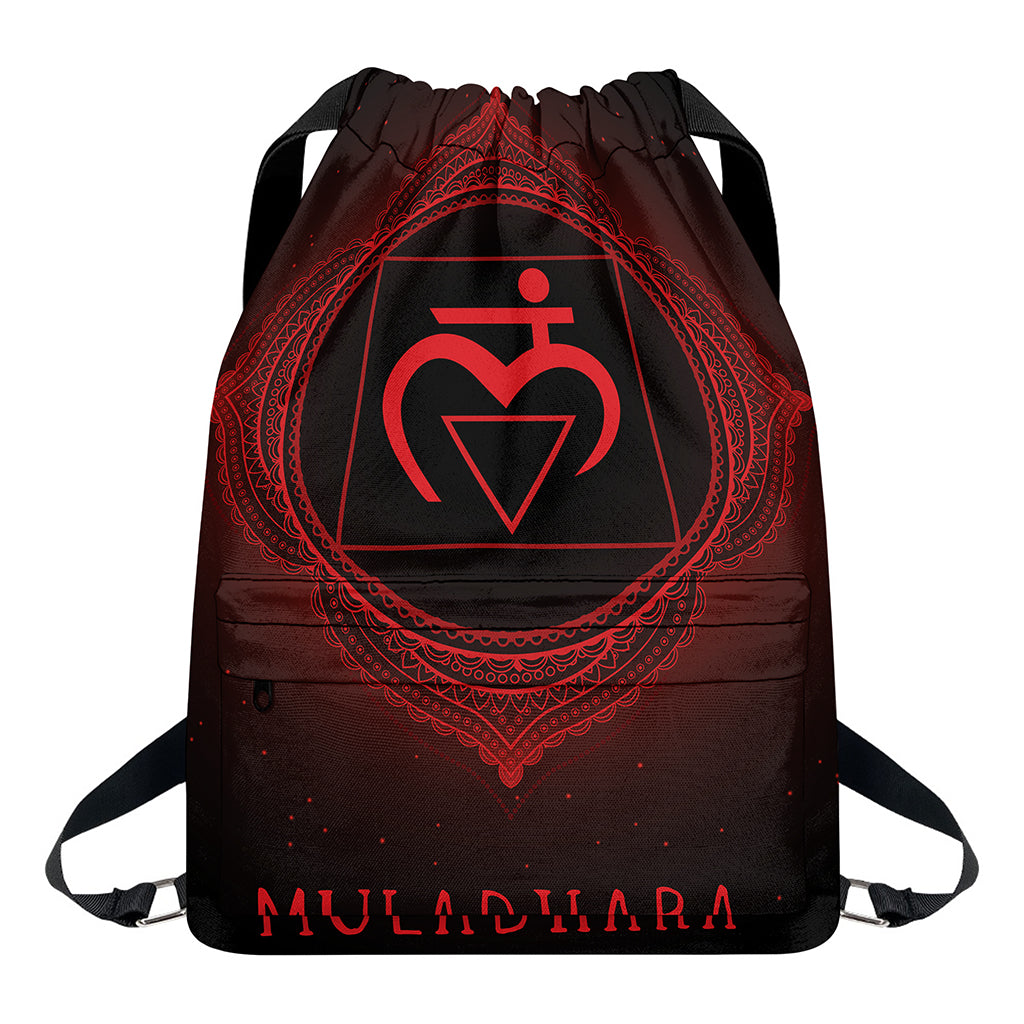 Muladhara Chakra Symbol Print Drawstring Backpack