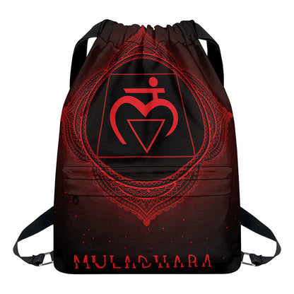 Muladhara Chakra Symbol Print Drawstring Backpack