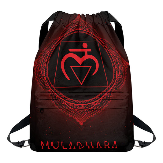 Muladhara Chakra Symbol Print Drawstring Backpack