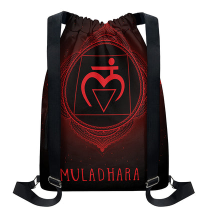 Muladhara Chakra Symbol Print Drawstring Backpack