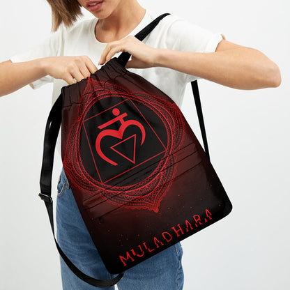 Muladhara Chakra Symbol Print Drawstring Backpack