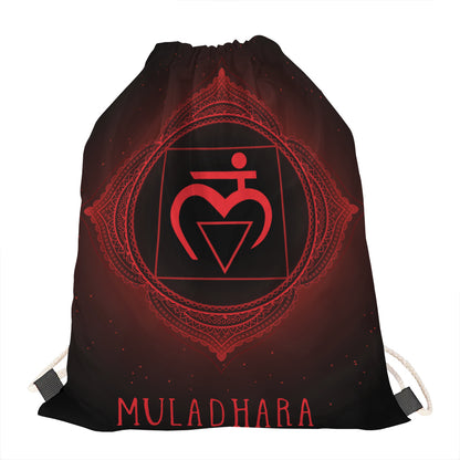 Muladhara Chakra Symbol Print Drawstring Bag