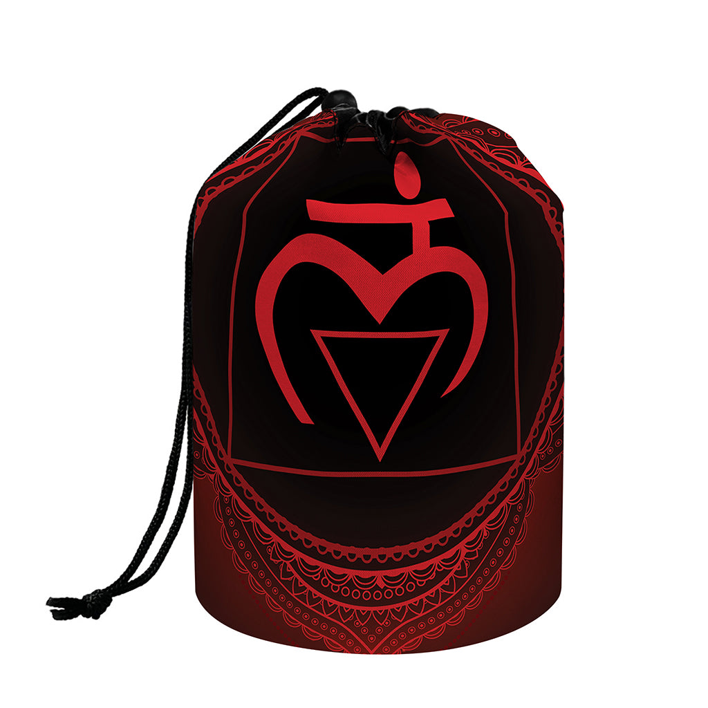 Muladhara Chakra Symbol Print Drawstring Makeup Bag
