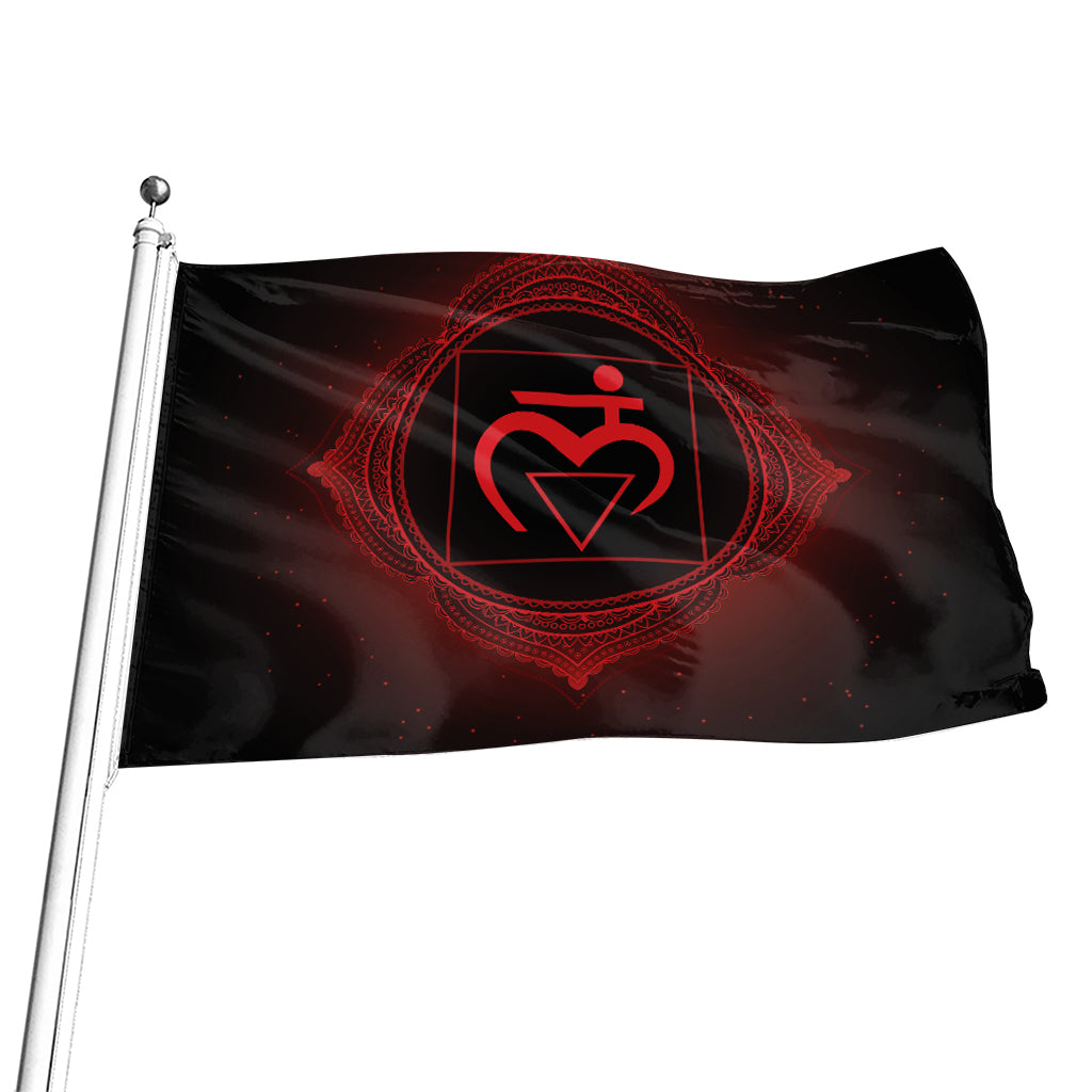 Muladhara Chakra Symbol Print Flag