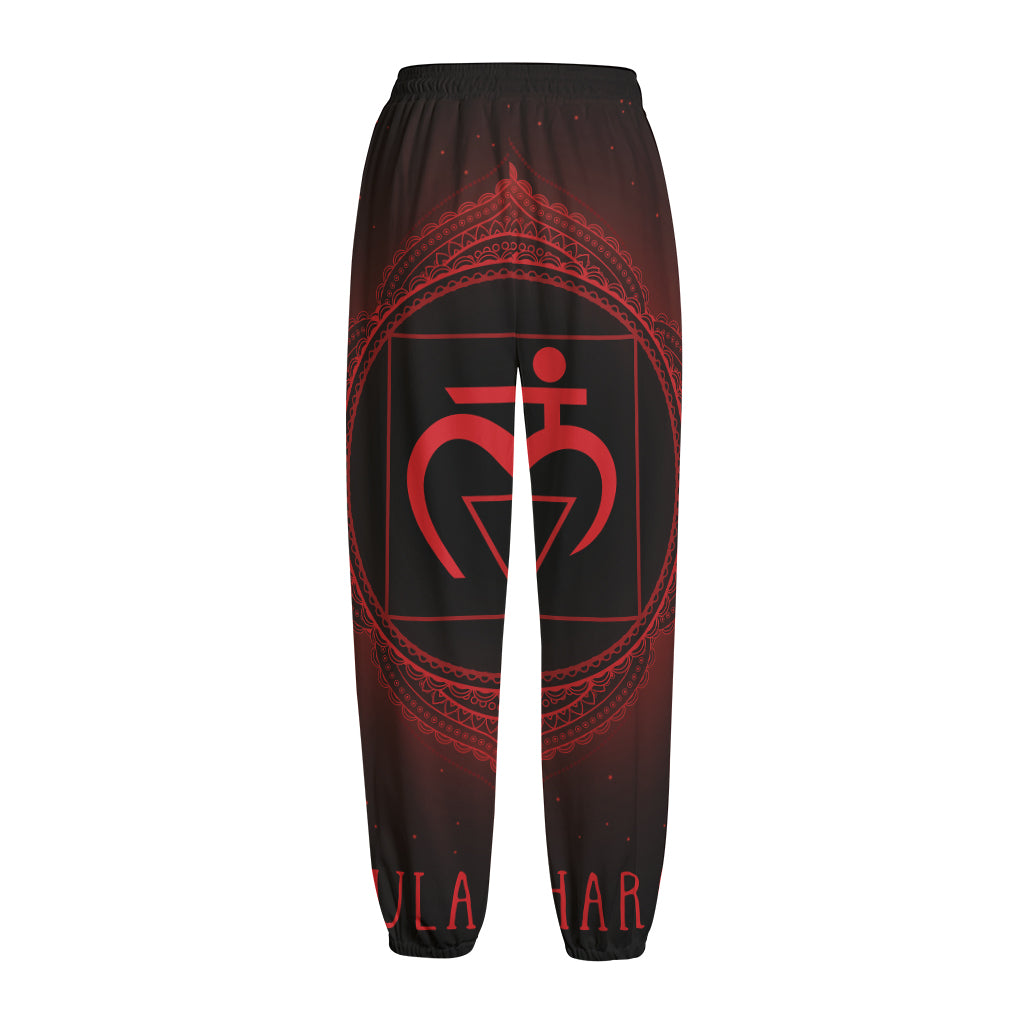 Muladhara Chakra Symbol Print Fleece Lined Knit Pants
