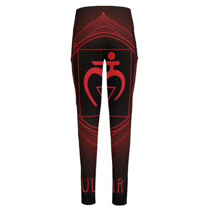 Muladhara Chakra Symbol Print High-Waisted Pocket Leggings