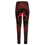 Muladhara Chakra Symbol Print High-Waisted Pocket Leggings