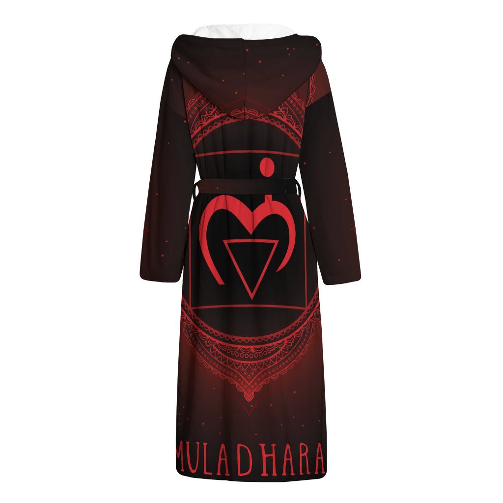 Muladhara Chakra Symbol Print Hooded Bathrobe