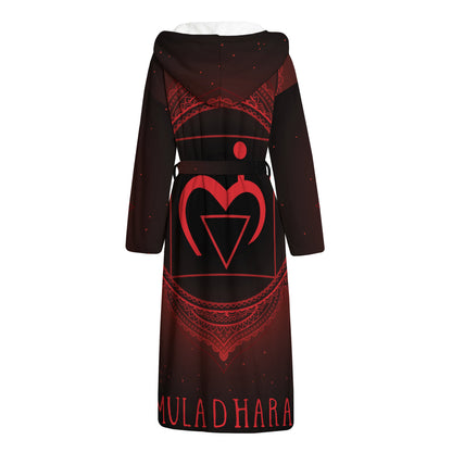 Muladhara Chakra Symbol Print Hooded Bathrobe