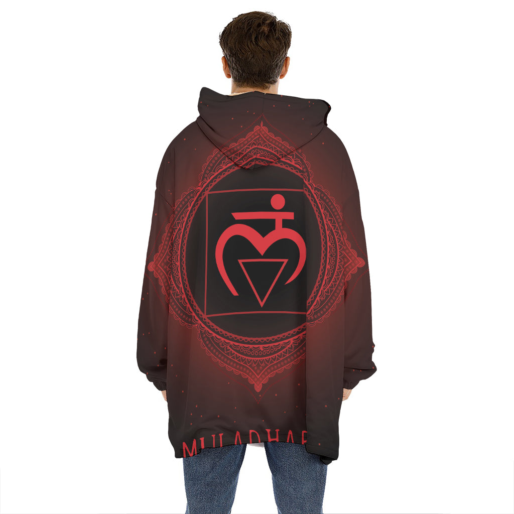 Muladhara Chakra Symbol Print Hoodie Blanket