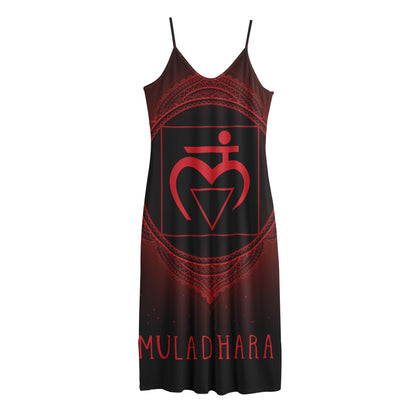 Muladhara Chakra Symbol Print Jersey Midi Cami Dress