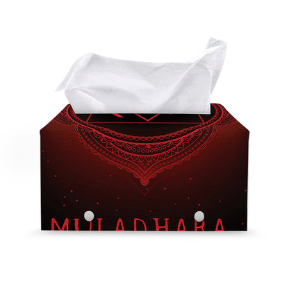 Muladhara Chakra Symbol Print Leather Tissue Box Cover