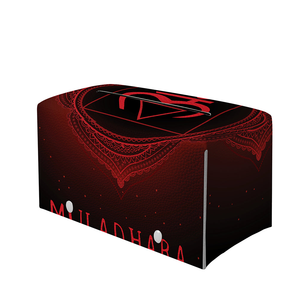 Muladhara Chakra Symbol Print Leather Tissue Box Cover