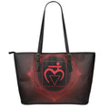 Muladhara Chakra Symbol Print Leather Tote Bag With Zipper