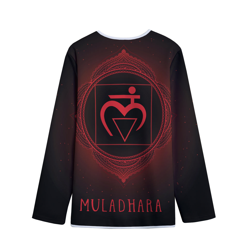 Muladhara Chakra Symbol Print Long Sleeve Short Coat