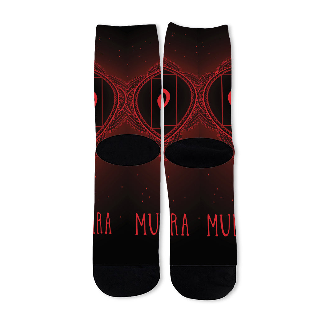 Muladhara Chakra Symbol Print Long Socks