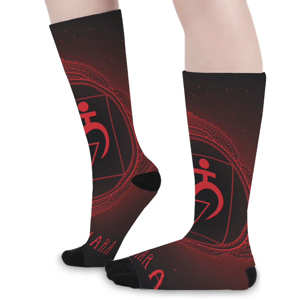 Muladhara Chakra Symbol Print Long Socks