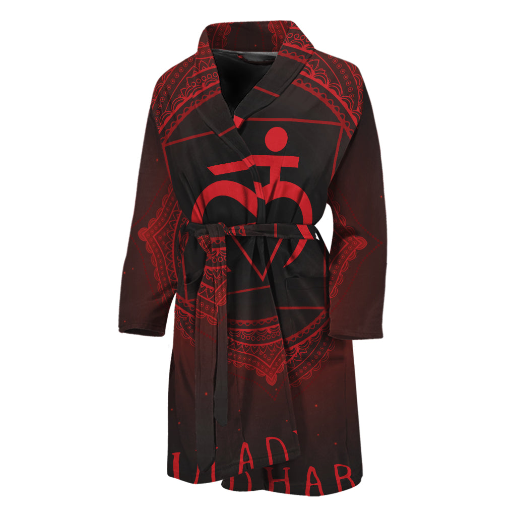 Muladhara Chakra Symbol Print Men's Bathrobe