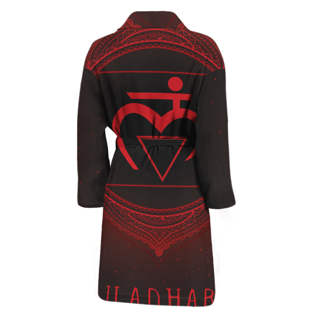 Muladhara Chakra Symbol Print Men's Bathrobe