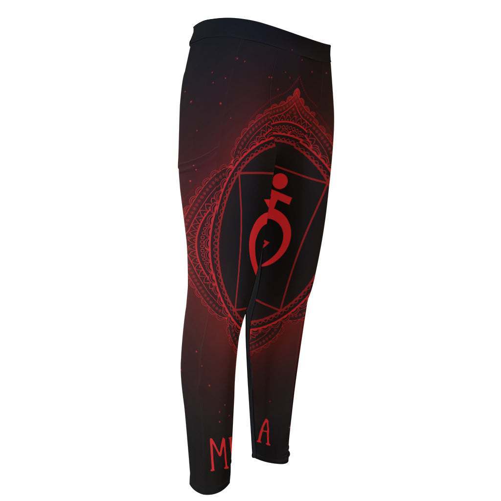Muladhara Chakra Symbol Print Men's Compression Pants