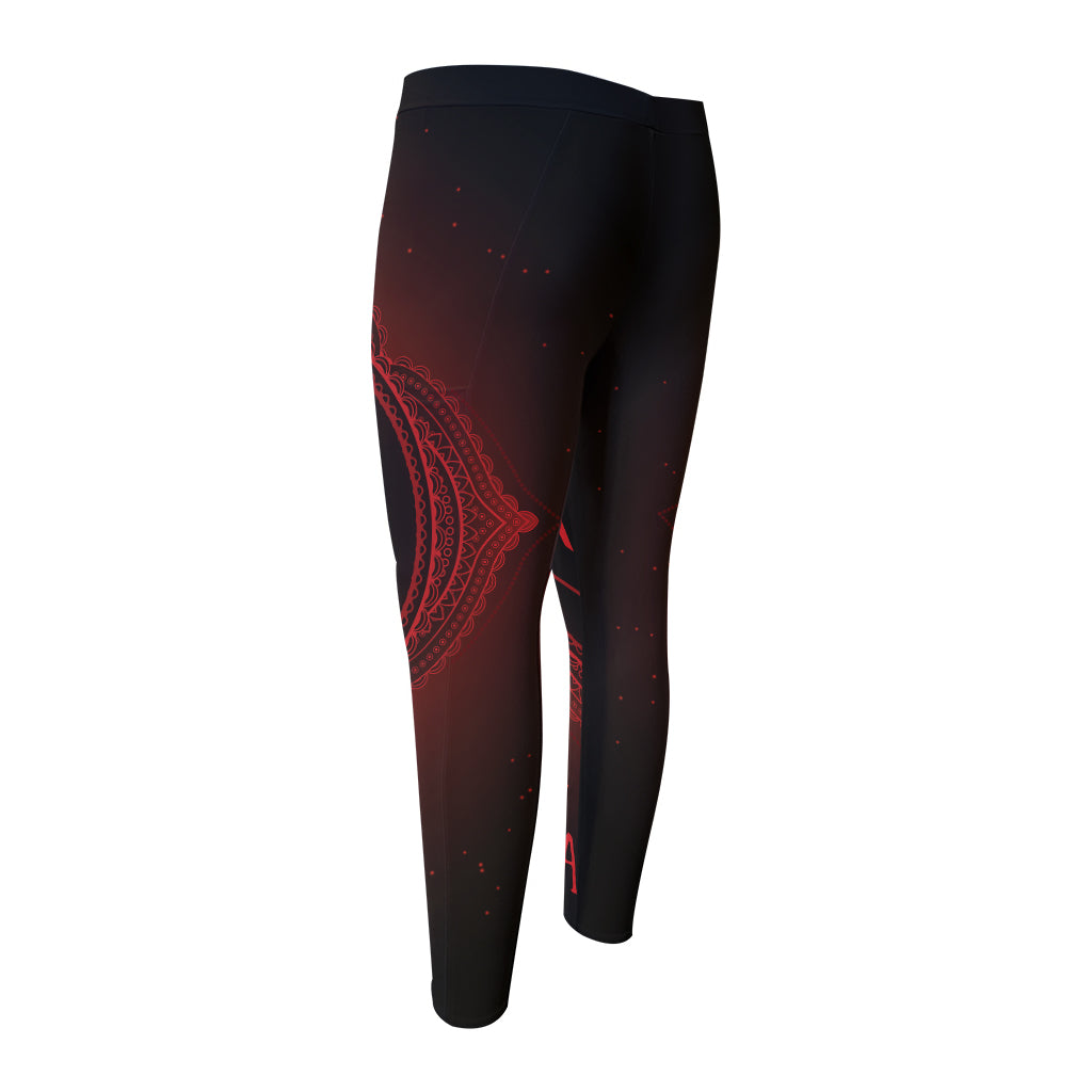 Muladhara Chakra Symbol Print Men's Compression Pants