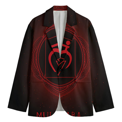 Muladhara Chakra Symbol Print Men's Cotton Blazer
