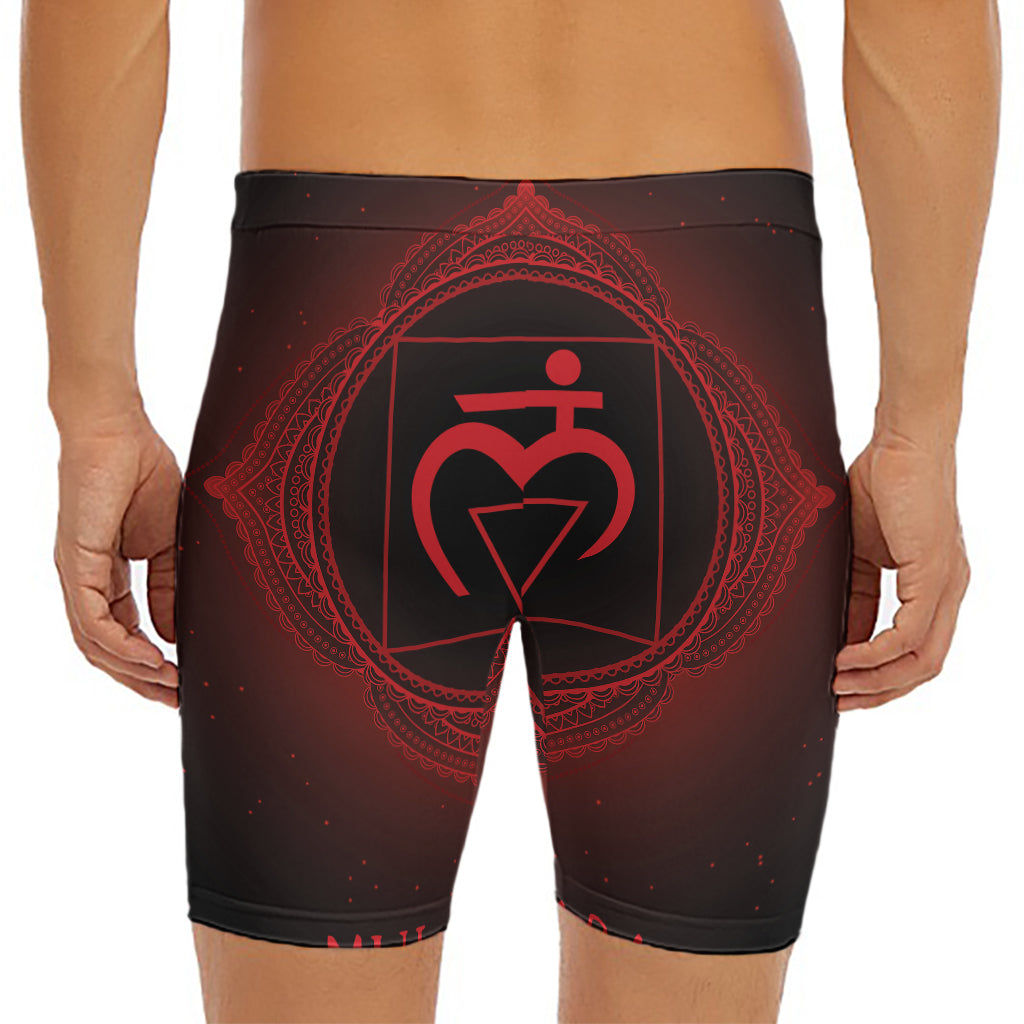 Muladhara Chakra Symbol Print Men's Long Boxer Briefs