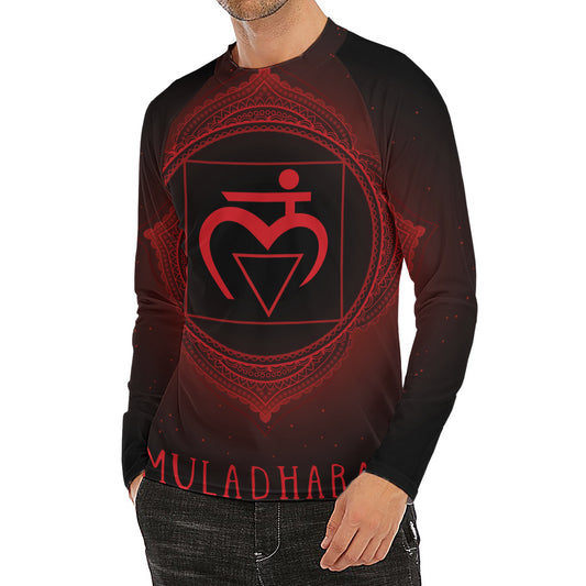 Muladhara Chakra Symbol Print Men's Long Sleeve Rash Guard
