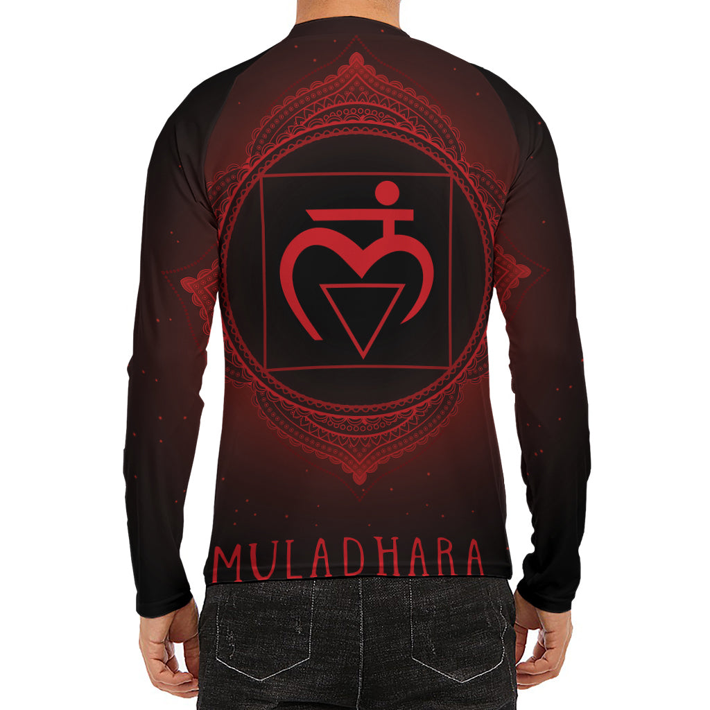 Muladhara Chakra Symbol Print Men's Long Sleeve Rash Guard