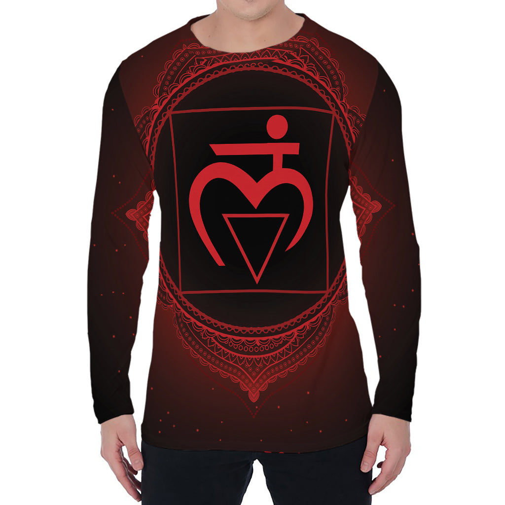 Muladhara Chakra Symbol Print Men's Long Sleeve T-Shirt