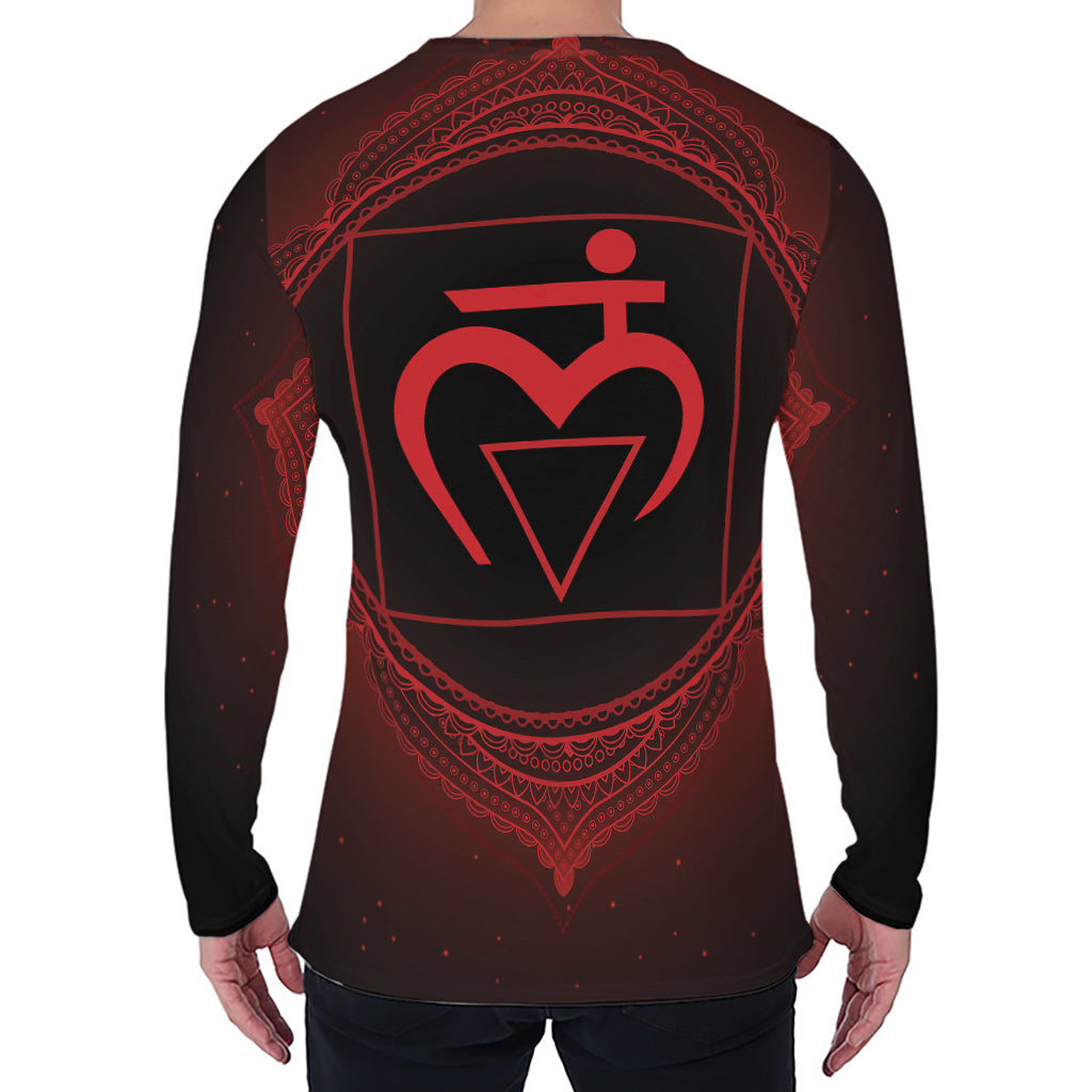 Muladhara Chakra Symbol Print Men's Long Sleeve T-Shirt