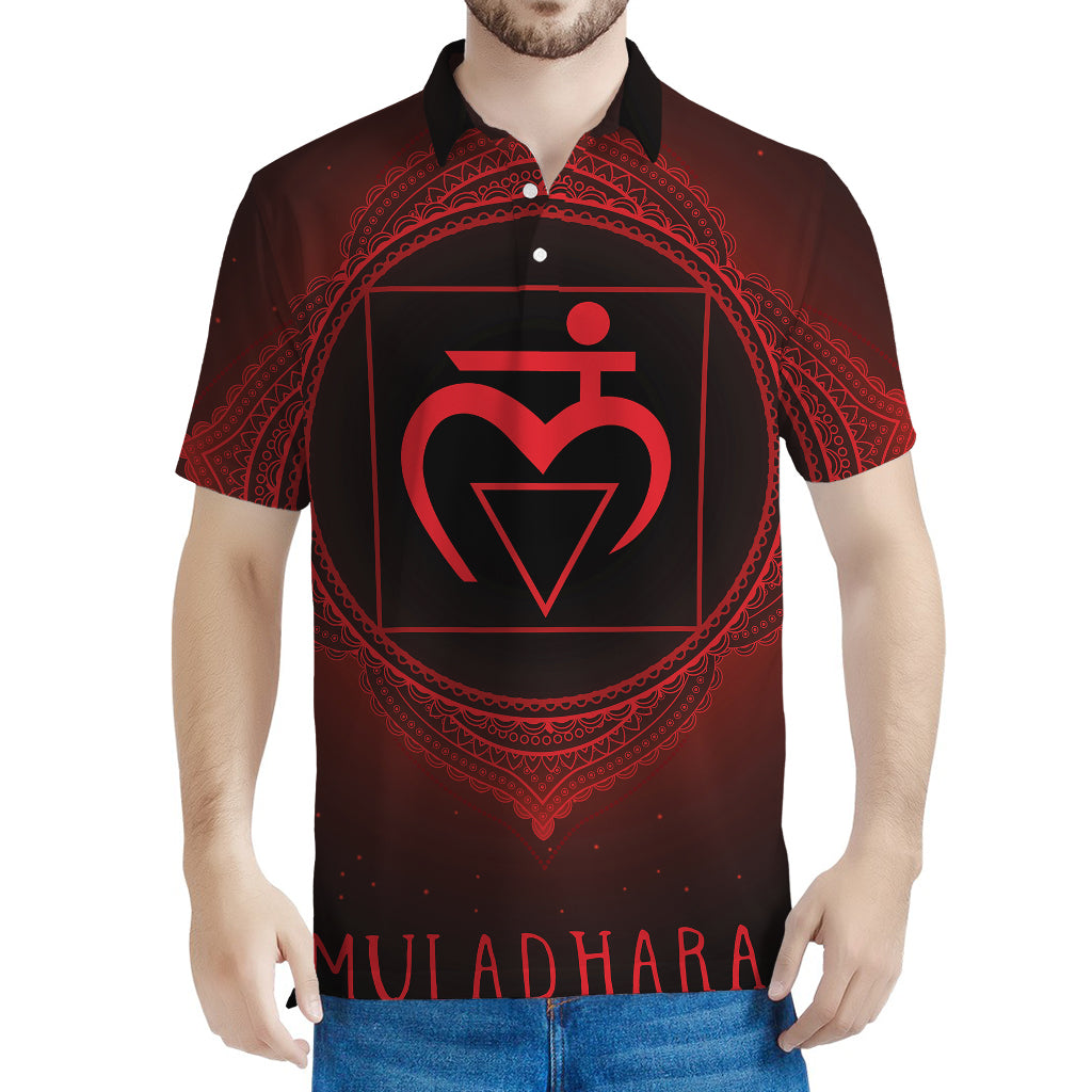 Muladhara Chakra Symbol Print Men's Polo Shirt