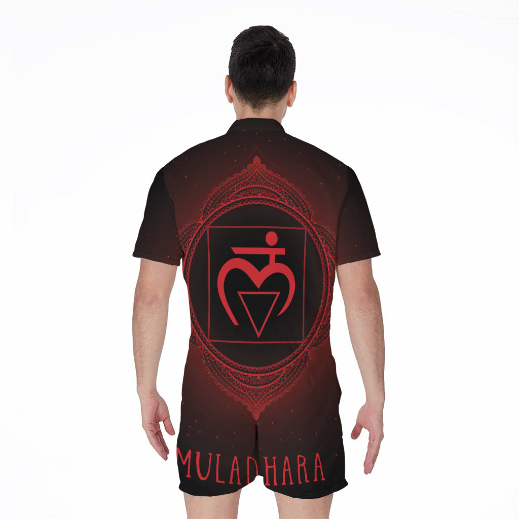 Muladhara Chakra Symbol Print Men's Rompers