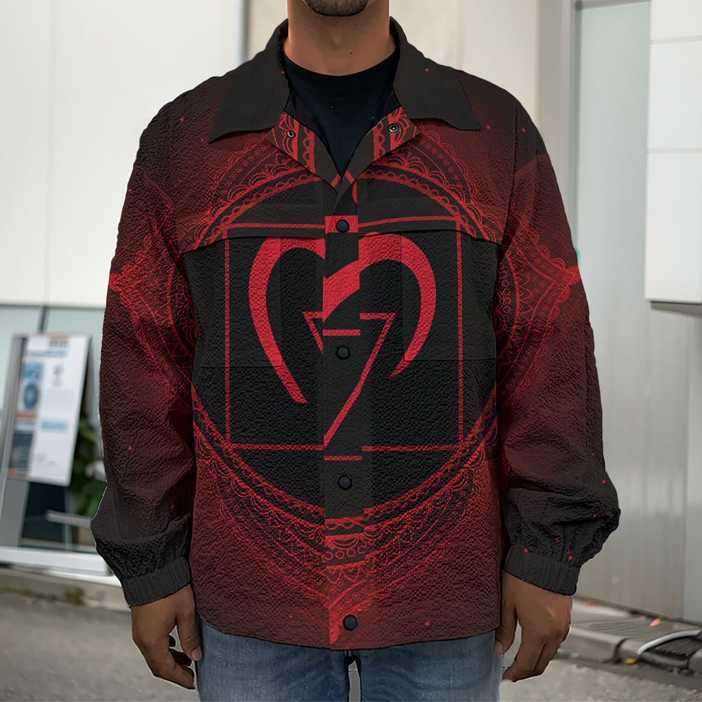 Muladhara Chakra Symbol Print Men's Shirt Jacket