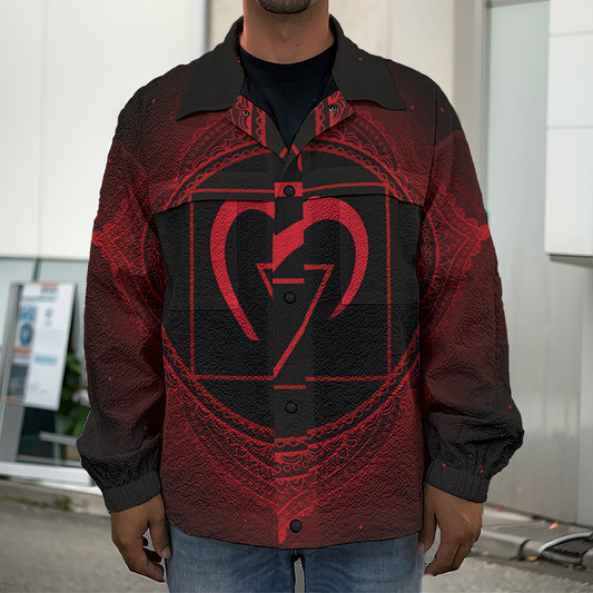 Muladhara Chakra Symbol Print Men's Shirt Jacket