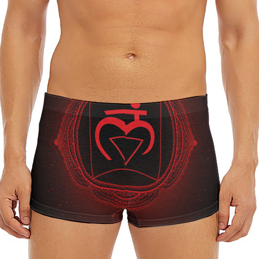 Muladhara Chakra Symbol Print Men's Short Boxer Briefs