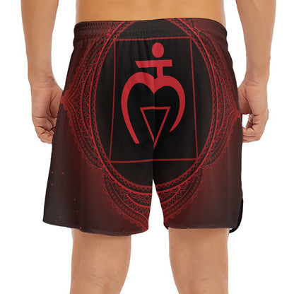 Muladhara Chakra Symbol Print Men's Split Running Shorts