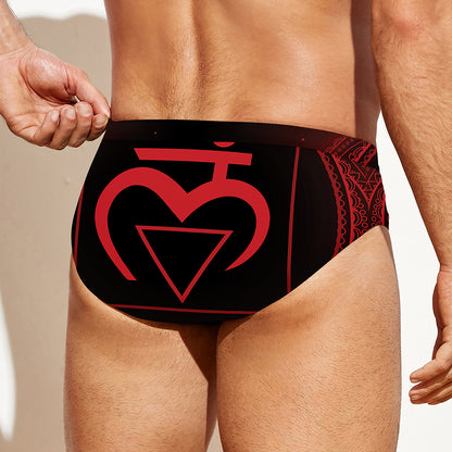 Muladhara Chakra Symbol Print Men's Swim Briefs