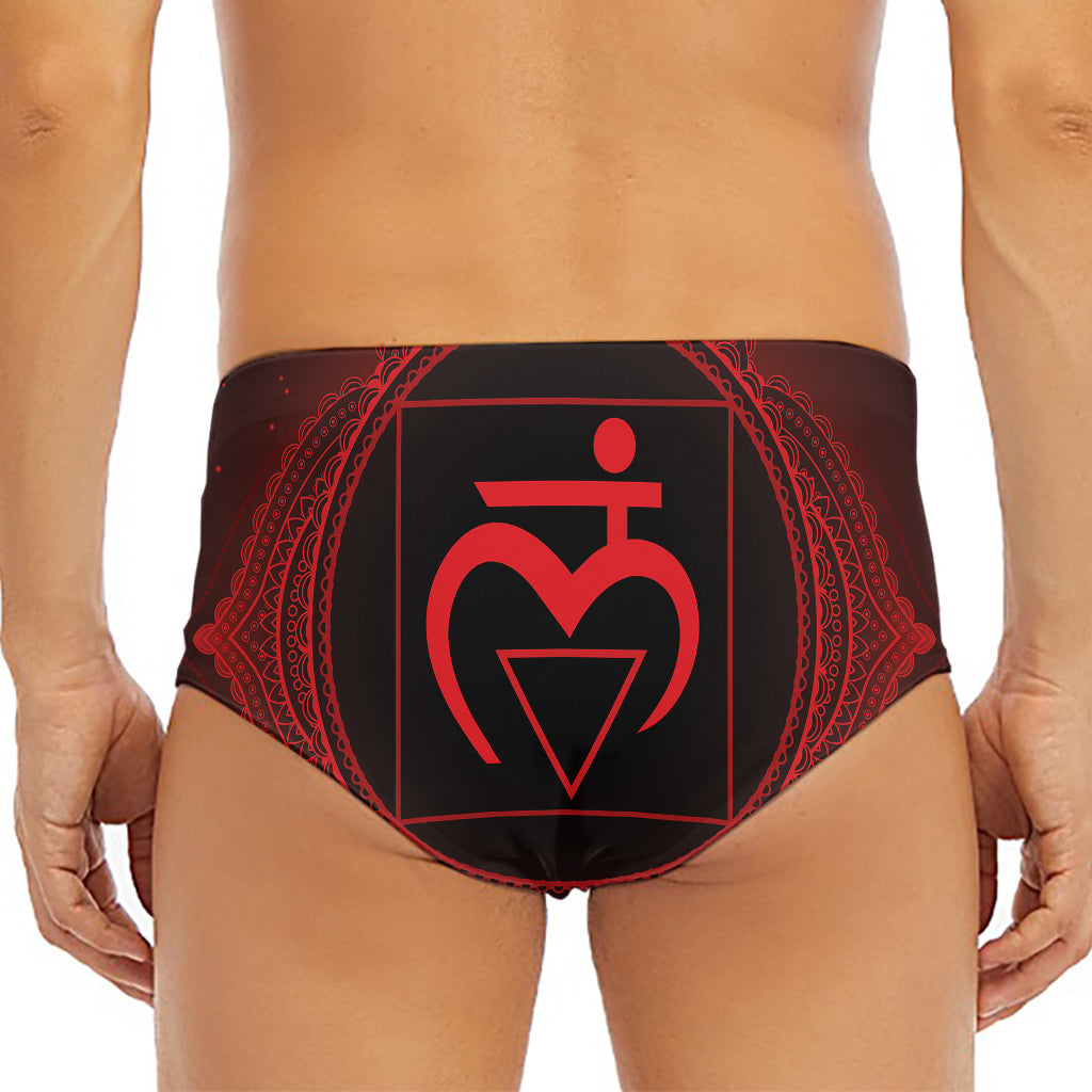 Muladhara Chakra Symbol Print Men's Triangle Swim Briefs