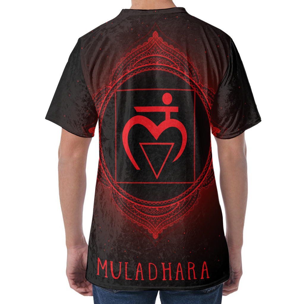 Muladhara Chakra Symbol Print Men's Velvet T-Shirt