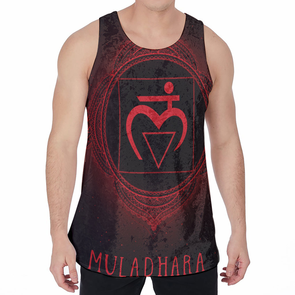 Muladhara Chakra Symbol Print Men's Velvet Tank Top