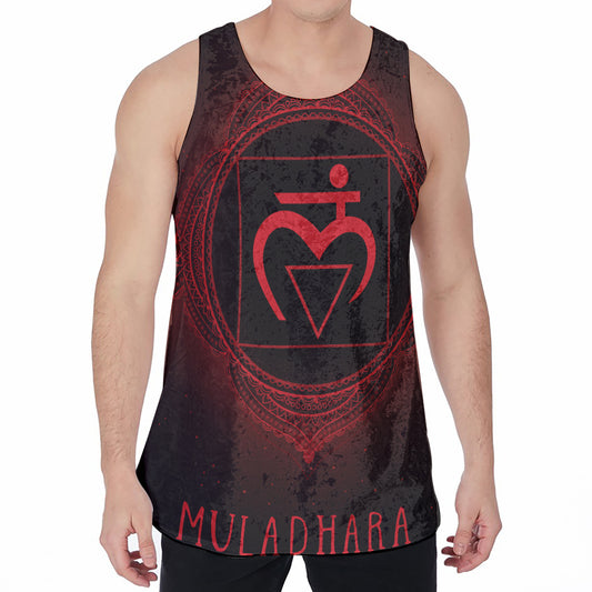 Muladhara Chakra Symbol Print Men's Velvet Tank Top
