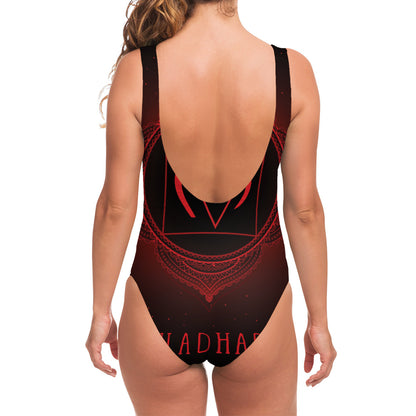 Muladhara Chakra Symbol Print One Piece Swimsuit