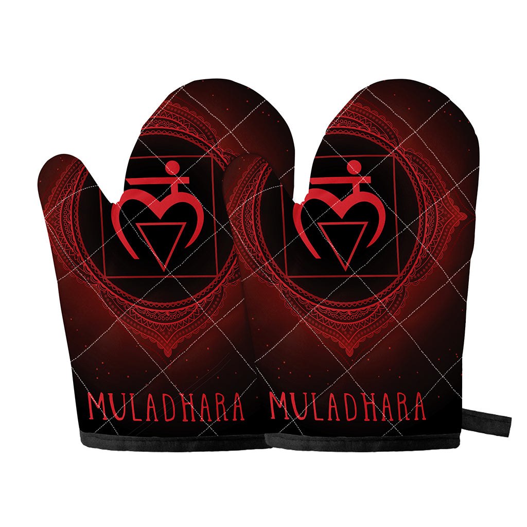 Muladhara Chakra Symbol Print Oven Mitts