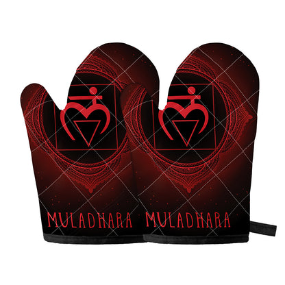 Muladhara Chakra Symbol Print Oven Mitts