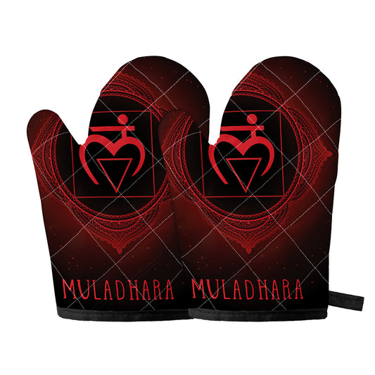 Muladhara Chakra Symbol Print Oven Mitts