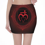 Muladhara Chakra Symbol Print Pencil Mini Skirt